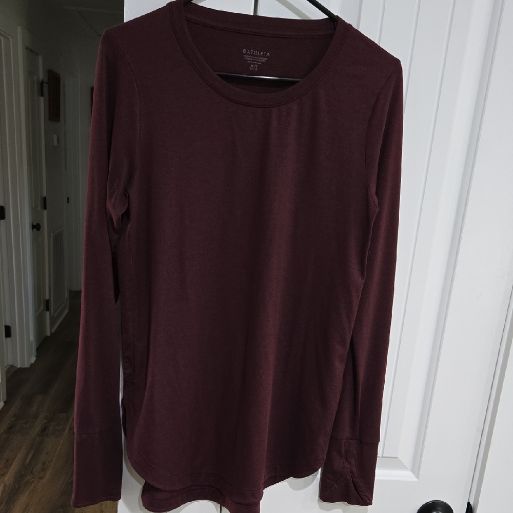 Athleta Women's Deep Burgundy Long Sleeve Active Tunic Top